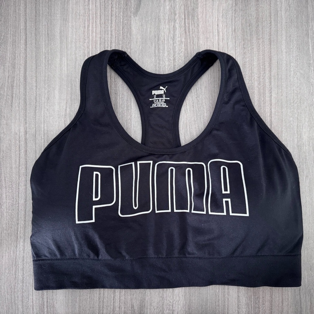 PUMA Black Racerback Sports Bra
